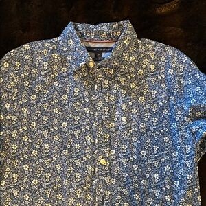 Tommy Hilfiger Navy and White Floral Shirt